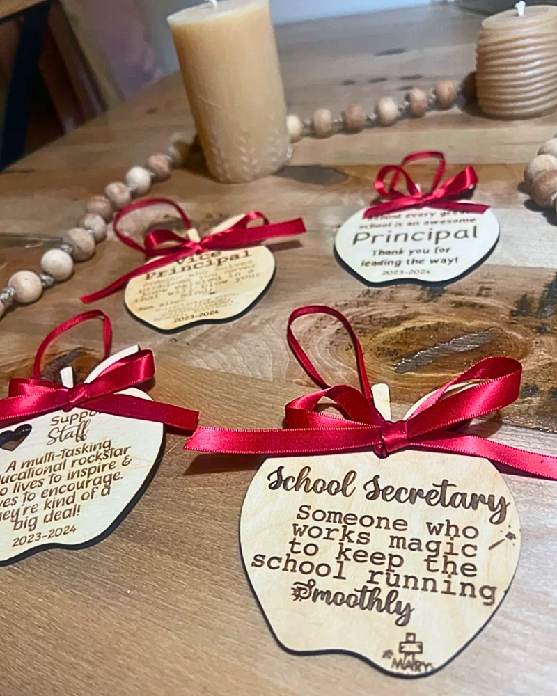 Apple Ornaments for School Staff