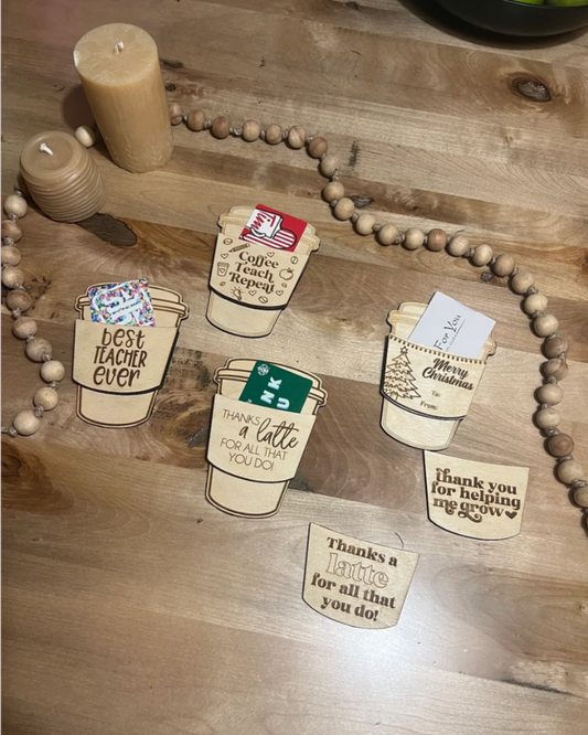 Gift Card Holders - Christmas Cup Design