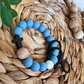 Powder Blue Rosary Wristlet